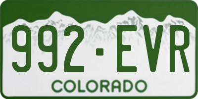 CO license plate 992EVR