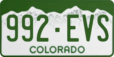 CO license plate 992EVS