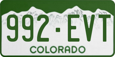 CO license plate 992EVT