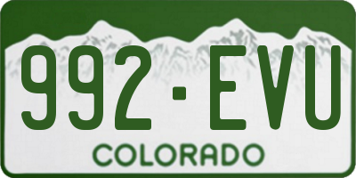 CO license plate 992EVU
