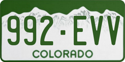 CO license plate 992EVV
