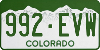 CO license plate 992EVW