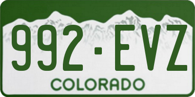 CO license plate 992EVZ