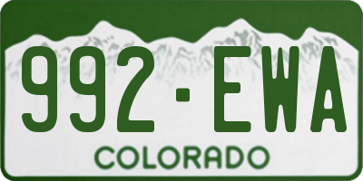 CO license plate 992EWA