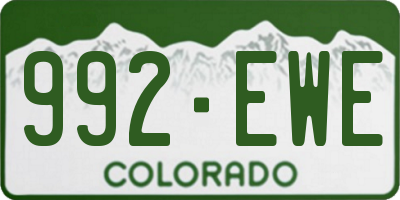 CO license plate 992EWE