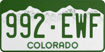 CO license plate 992EWF