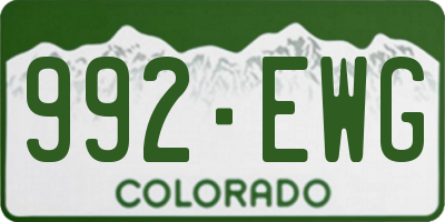CO license plate 992EWG