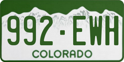 CO license plate 992EWH
