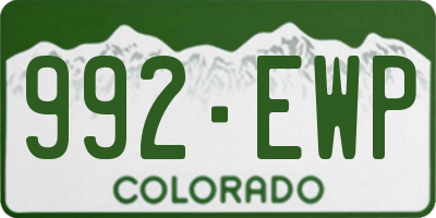 CO license plate 992EWP