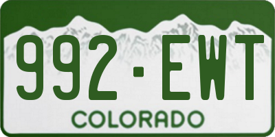 CO license plate 992EWT