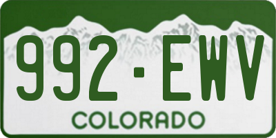 CO license plate 992EWV