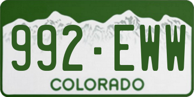 CO license plate 992EWW