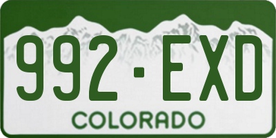 CO license plate 992EXD