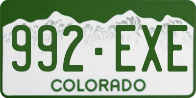 CO license plate 992EXE