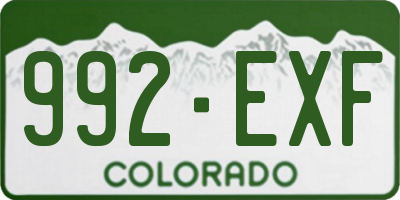 CO license plate 992EXF