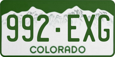 CO license plate 992EXG