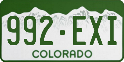 CO license plate 992EXI