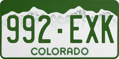 CO license plate 992EXK