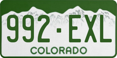 CO license plate 992EXL