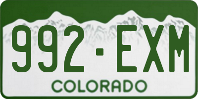 CO license plate 992EXM