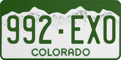 CO license plate 992EXO