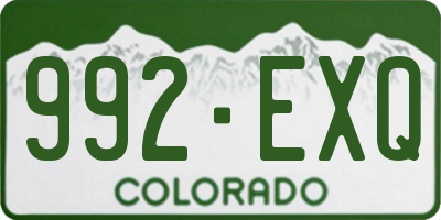 CO license plate 992EXQ