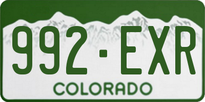 CO license plate 992EXR