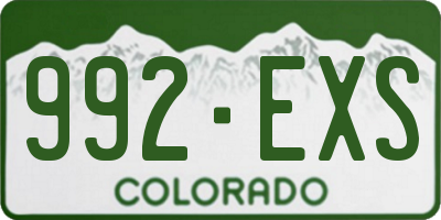 CO license plate 992EXS