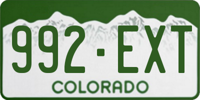 CO license plate 992EXT