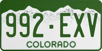 CO license plate 992EXV