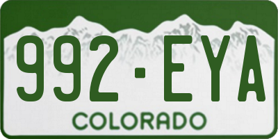 CO license plate 992EYA