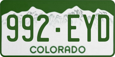 CO license plate 992EYD