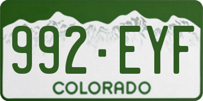 CO license plate 992EYF
