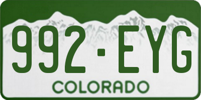 CO license plate 992EYG