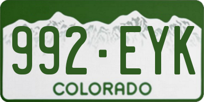 CO license plate 992EYK