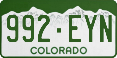CO license plate 992EYN