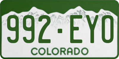 CO license plate 992EYO