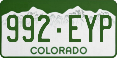 CO license plate 992EYP