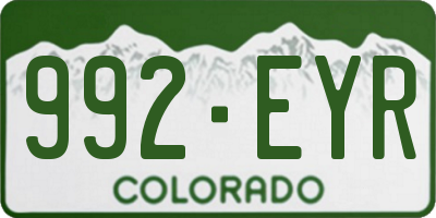 CO license plate 992EYR