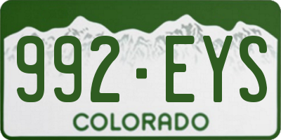 CO license plate 992EYS