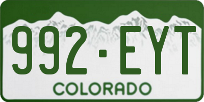 CO license plate 992EYT