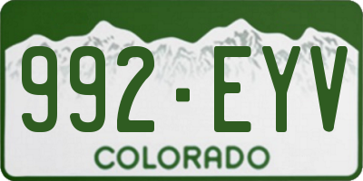 CO license plate 992EYV