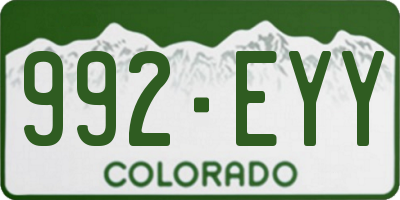 CO license plate 992EYY