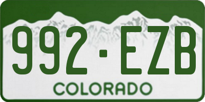 CO license plate 992EZB