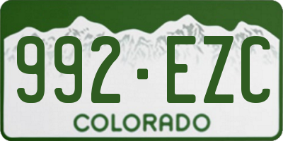 CO license plate 992EZC