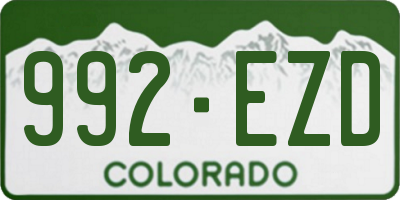 CO license plate 992EZD