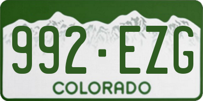 CO license plate 992EZG