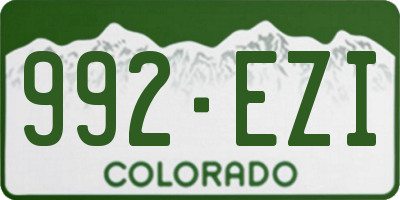CO license plate 992EZI