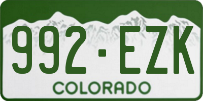 CO license plate 992EZK