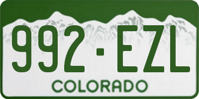 CO license plate 992EZL